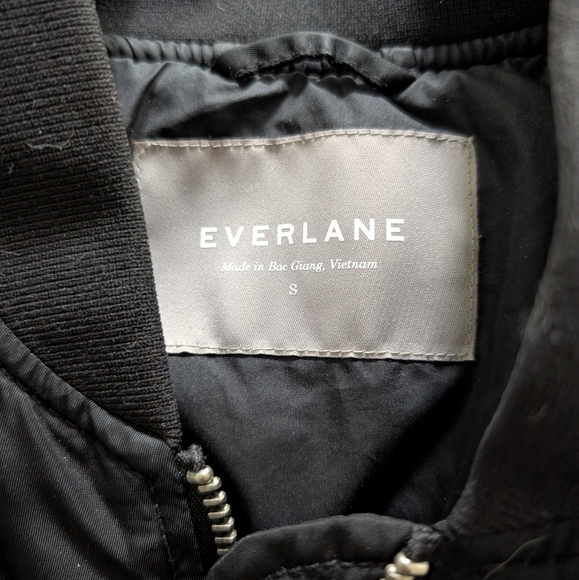 Everlane Black Bomber Jacket ⚪ SZ S - Picture 6 of 6